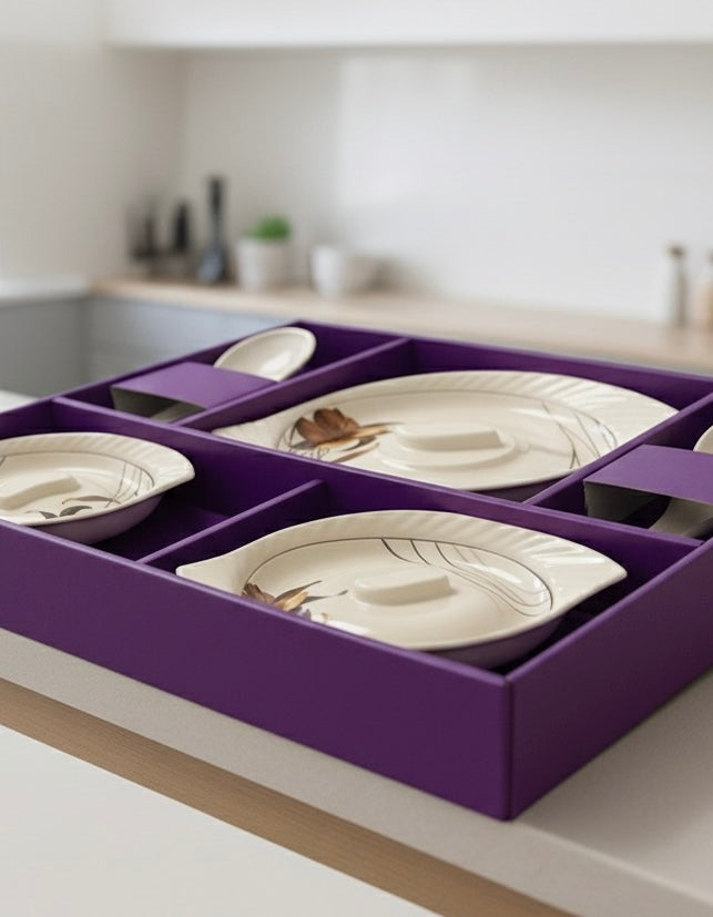 Rustic Stone Ceramic Mug & Snack Plate Set – 7 Pieces